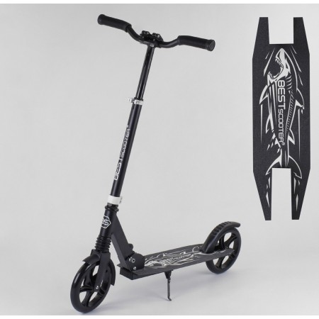 Двухколесный самокат Best Scooter "SHARK" 68848 складной с амортизатор Рама алюминий Черный