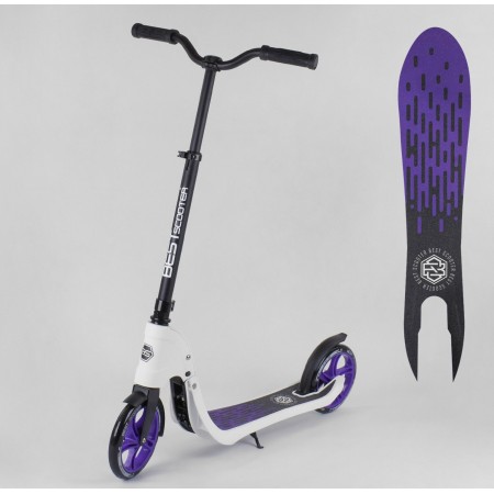 Двухколесный самокат Best Scooter 90003 складной прогулочный Бело-Фиолетовый
