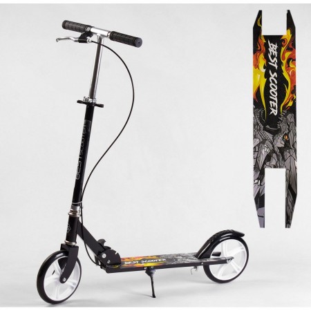 Самокат двоколісний Best Scooter 49494 з ручним гальмом колеса 20 см Чорний