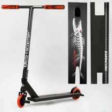 Самокат трюковий Best Scooter BC-60444 Barracuda HIC-система ПЕГІ алюмінієвий диск та дека колеса PU Чорний з червоним