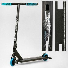 Самокат трюковий Best Scooter BC-40222 Barracuda HIC-система ПЕГІ алюмінієвий диск та дека колеса PU Чорний з синім