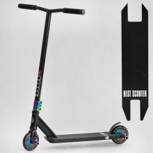 Самокат трюковий Best Scooter N-18013 HOP алюмінієвий колеса 120 мм HIC-система Пеги чорно-неоновий