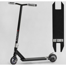 Самокат трюковий Best Scooter N-16180 HOP алюмінієвий колеса 120 мм HIC-система Пеги Чорно-платиновий