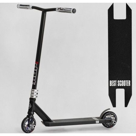 Самокат трюковий Best Scooter N-16180 HOP алюмінієвий колеса 120 мм HIC-система Пеги Чорно-платиновий