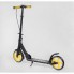 Двоколісний самокат Best Scooter WOLF W-10728 складаний з амортизатором Ручне гальмо Чорне з жовтим
