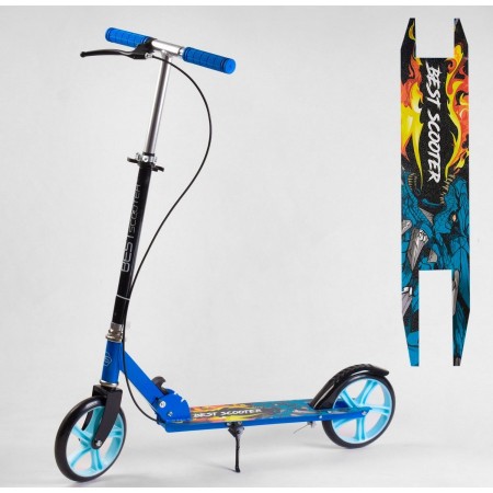 Самокат двоколісний Best Scooter 30156 з ручним гальмом колеса 20 см Чорний з оранжевим