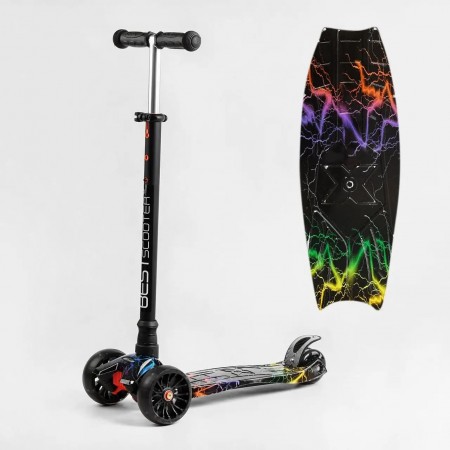 Самокат дитячий триколісний Best Scooter S-11055 MAXI колеса поліуретан з підсвічуванням