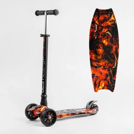 Самокат дитячий триколісний Best Scooter S-10606 MAXI колеса поліуретан з підсвічуванням
