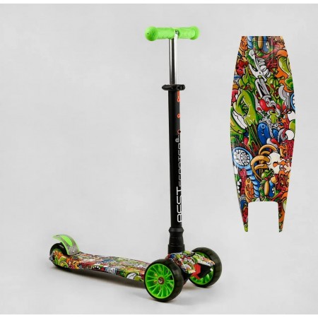 Самокат дитячий триколісний Best Scooter S-11203 MAXI колеса поліуретан з підсвічуванням