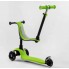 Самокат триколісний Best Scooter PL-315 Самокат-біговець З сидінням Регулювання керма Зелений
