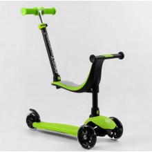 Самокат триколісний Best Scooter PL-315 Самокат-біговець З сидінням Регулювання керма Зелений