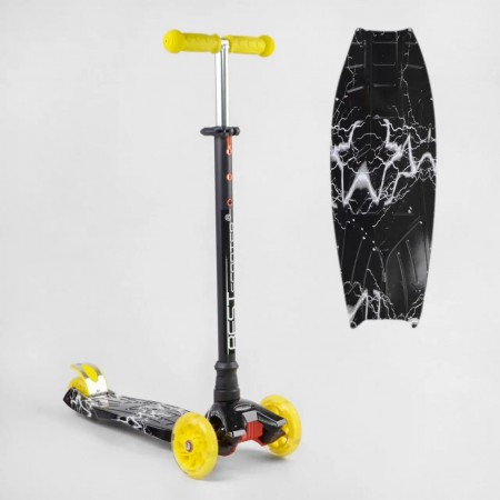 Самокат дитячий триколісний Best Scooter 779-2904 MAXI колеса поліуретан з підсвічуванням Чорно-жовтий