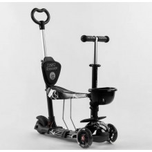 Самокат триколісний Best Scooter 41405 Колеса поліуретан Світяться Батьківська ручка чорний