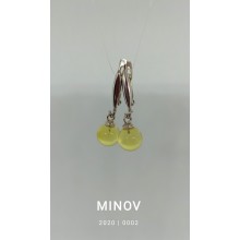 Сережки MINOV 0002 з натурального бурштину Медовий відтінок