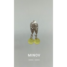 Сережки MINOV 0003 з натурального бурштину Медовий відтінок.