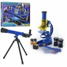 Телескоп TOYS CQ 031 Дитячий набір вченого "Мікроскоп із лінзами та телескопом" Синій