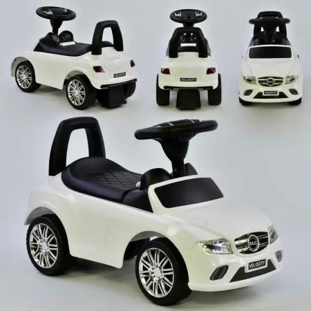 Дитяча каталка JOY R-0088 Толокар з музичним кермом Багажник Білий
