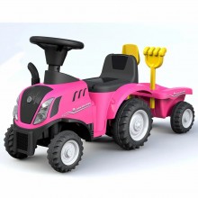 Каталка-толока Bambi Racer 658T-8 Трактор із причепом Музика світло Рожевий