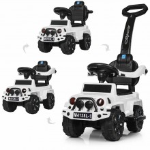 Каталка дитяча Bambi M 4128L-1 Машина-толокар з ручкою музичні ефекти Білий