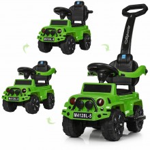 Каталка дитяча Bambi M 4128L-5 Машина-толокар з ручкою музичні ефекти Зелений
