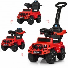 Каталка дитяча Bambi M 4128L-3 Машина-толокар з ручкою музичні ефекти Червоний
