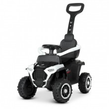 Каталка-електромобіль Bambi M 4803-1 Толокар 2 в 1 Квадроцикл із батьківською ручкою Білий