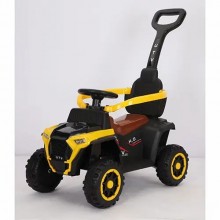 Машинка-каталка Bambi M 4802-6 Толокар 2 в 1 з батьківською ручкою Музикою та світлом Жовтий