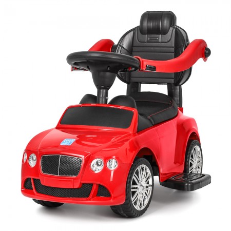 Каталка детская Bambi Bentley M 3901L-1 Машина-толокар Родительская ручка Музыкальный руль Красный