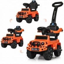 Каталка дитяча Bambi M 4128L-7 Машина-толокар з ручкою музичні ефекти Помаранчевий