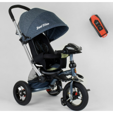 Детский трехколесный велосипед Best Trike 698/33-017 интерактивная панель с USB надувные колеса Серый