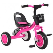Дитячий триколісний велосипед Best Trike «TURBOTRIKE» M 3197-M-2 з EVA колесами і пляшкою для води Малиновий