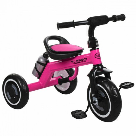 Дитячий триколісний велосипед Best Trike «TURBOTRIKE» M 3648-M-1 Колеса світяться Пляшка для води Рожевий