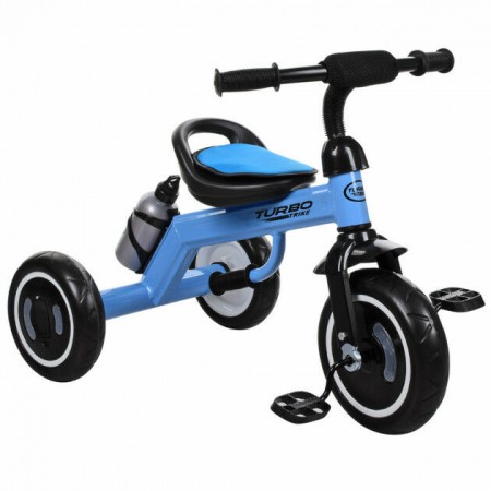 Дитячий триколісний велосипед Best Trike «TURBOTRIKE» M 3648-M-1 Колеса світяться Пляшка для води Блакитний