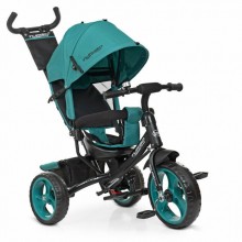 Дитячий триколісний велосипед Turbo Trike M 3113-4-1 колеса піна Батьківська ручка Бірюзовий.