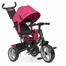 Дитячий триколісний велосипед Turbo Trike M 3113-6 колеса піна Батьківська ручка Рожевий