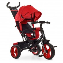 Дитячий триколісний велосипед Turbo Trike M 3113-3L колеса піна Батьківська ручка Червоний