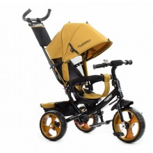 Дитячий триколісний велосипед Turbo Trike M 3113-24 колеса піна Батьківська ручка Гірчичний