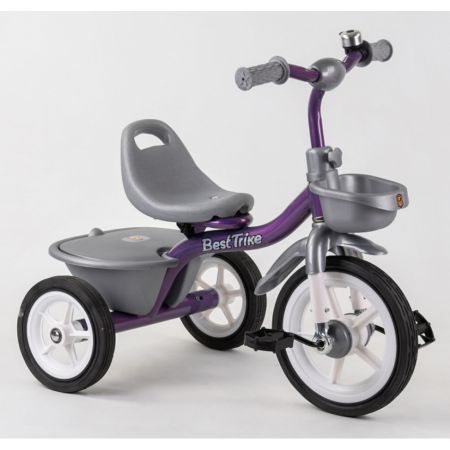 Дитячий триколісний велосипед Best Trike BS-4298 на гумових колесах Фіолетовий