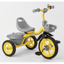 Дитячий триколісний велосипед Best Trike BS-9603 на гумових колесах Жовтий