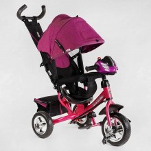Дитячий триколісний велосипед Best Trike 6588/72-109 з музичною фарою USB Колеса піна Малиновий