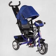 Дитячий триколісний велосипед Best Trike 6588/73-202 з музичною фарою USB Колеса піна Синіий